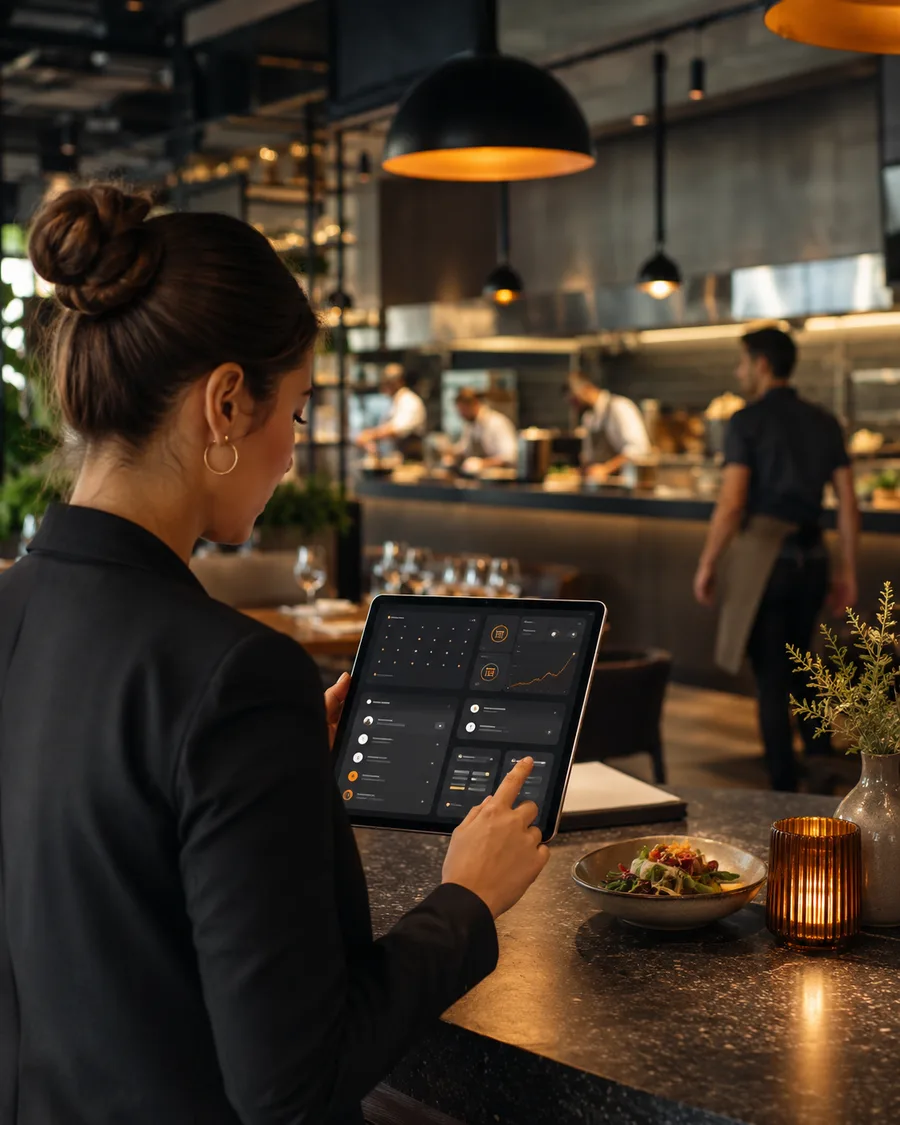 Gestión de restaurante con dashboard digital para reservas, pedidos y operación